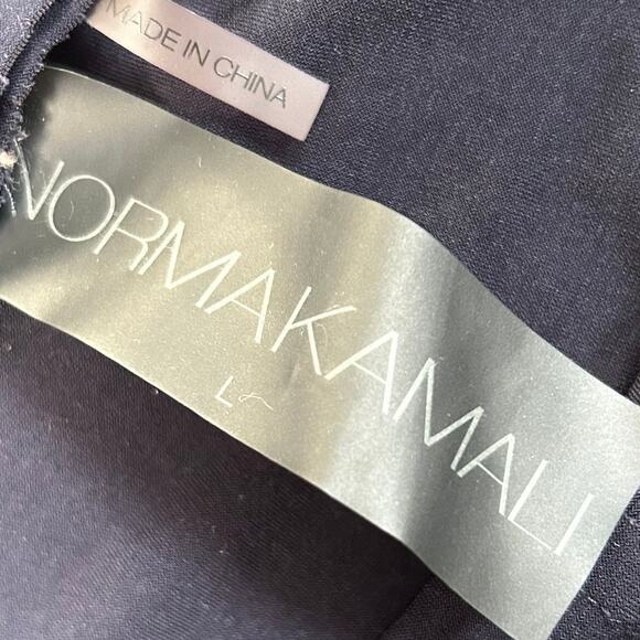 Norma Kamali Black Stretch Flared Pull-On Pants Large High Rise Minimalist - Picture 4 of 4